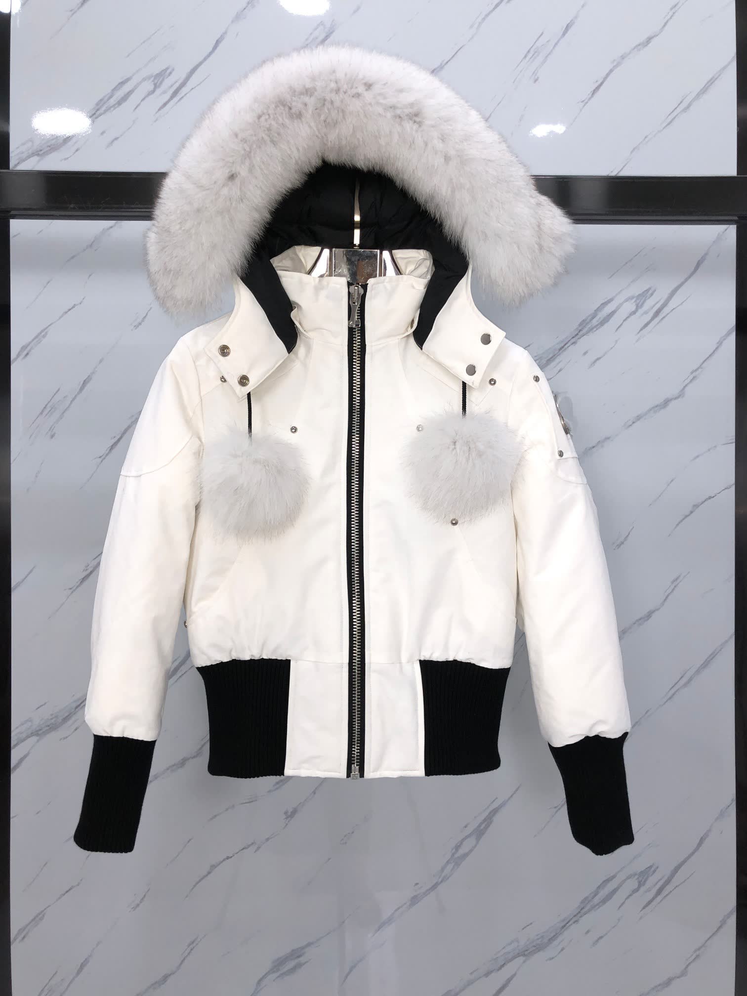 Moose Knuckles Fur Trim Bomber Jacket Moose Knuckles Fur Trim Bomber Jacket